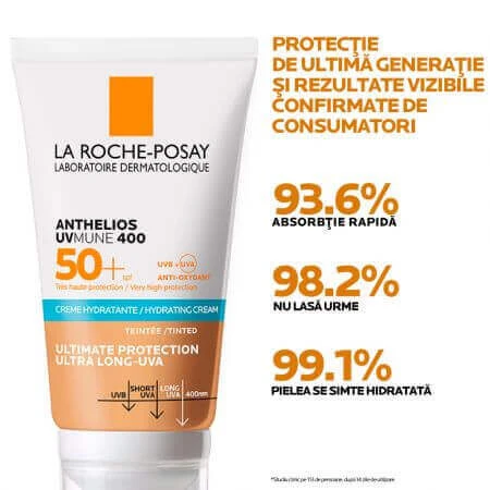 La Roche-Posay Anthelios зволожуючий крем з кольоровим пігментом для захисту від сонця SPF 50+ UVmune, 50 мл,: ціни та характеристики