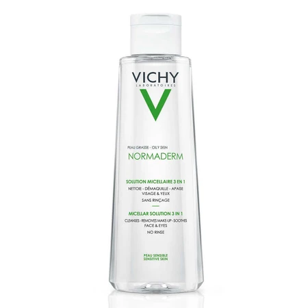 Vichy Normaderm 3-в-1 мицеллярное очищающее средство для чувствительной обесцвеченной кожи, 200 мл: цены и характеристики