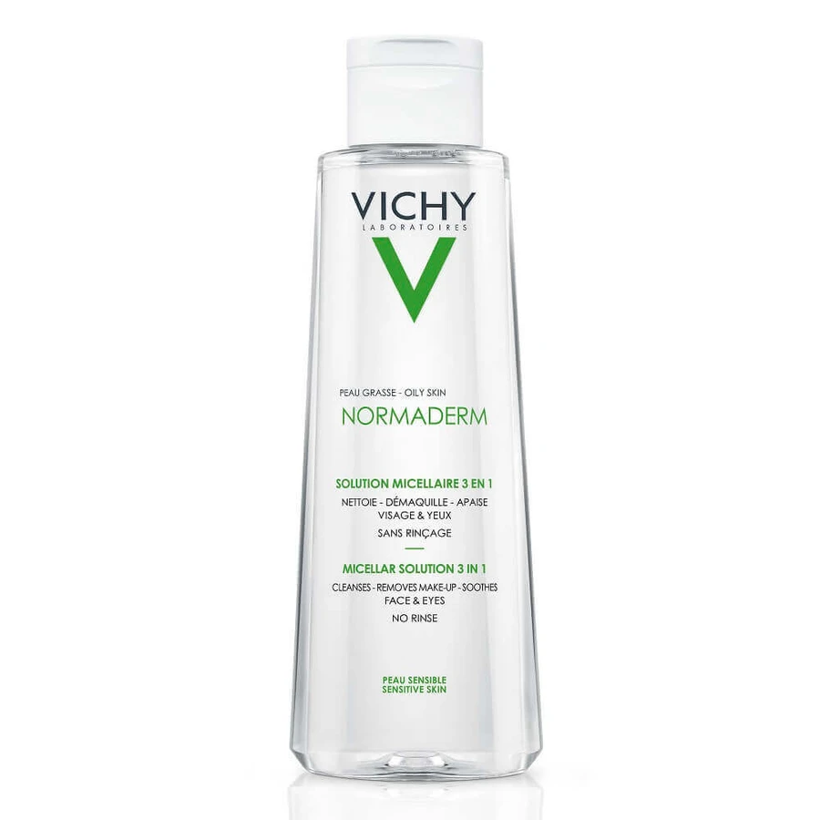 Vichy Normaderm 3-в-1 мицеллярное очищающее средство для чувствительной обесцвеченной кожи, 200 мл: цены и характеристики