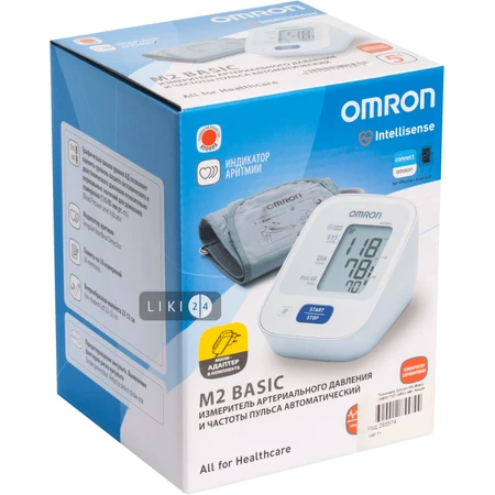 Вимірювач артеріального тиску і частоти пульсу автоматичний Omron M2 Basic (HEM-7121-ARU): ціни та характеристики