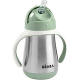 Термоізольована чашка Beaba з пером, нержавіюча сталь Sage Green 250 мл