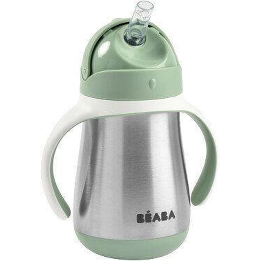 Термоізольована чашка Beaba з пером, нержавіюча сталь Sage Green 250 мл: ціни та характеристики