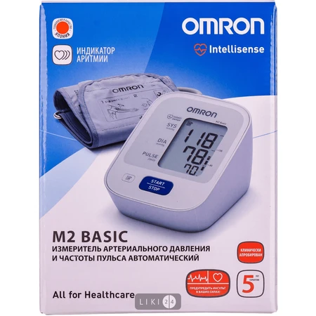 Вимірювач артеріального тиску і частоти пульсу автоматичний Omron M2 Basic (HEM-7121-RU): ціни та характеристики