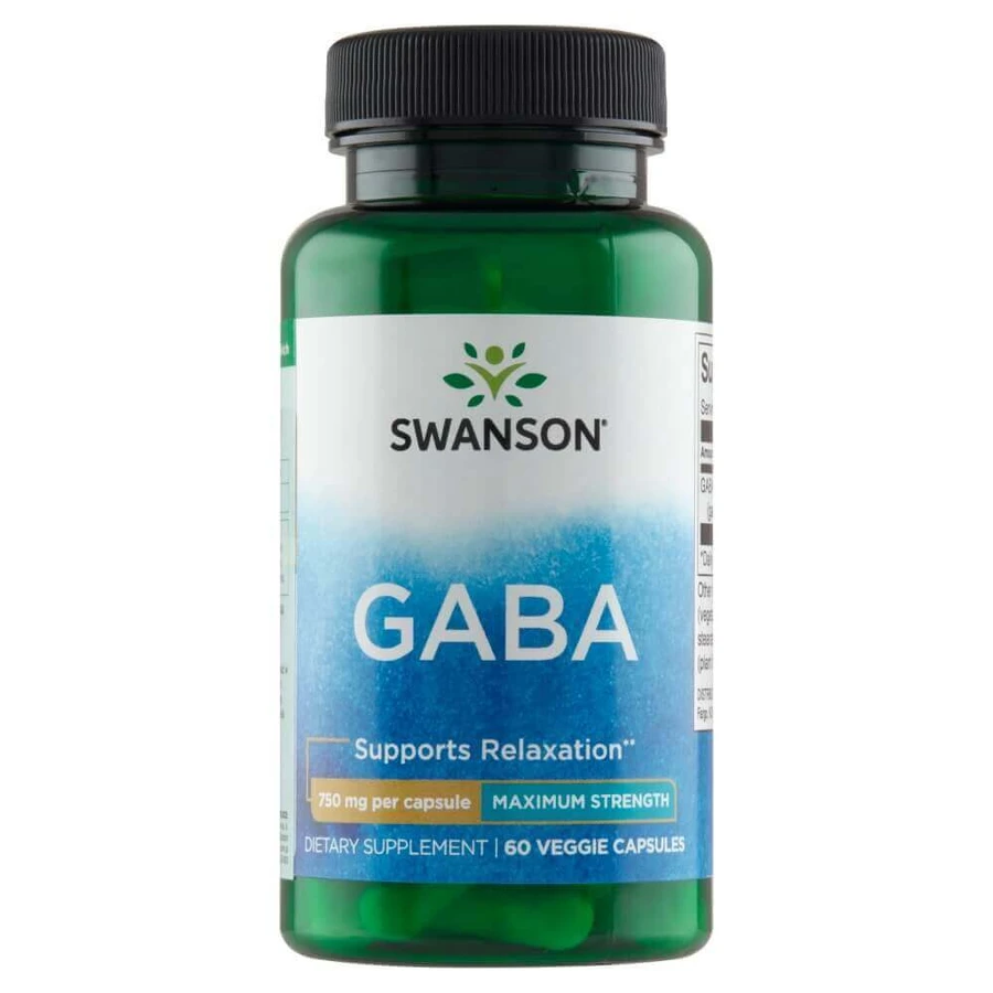 Swanson GABA, гамма-аминомасляная кислота 750 мг, 60 капсул: цены и характеристики