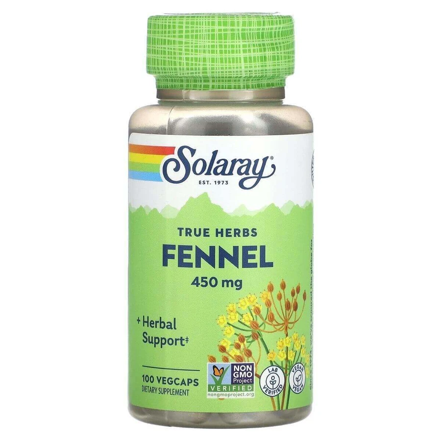 Фенхель (Fennel) 450мг Solaray, 100 капсул, Secom: ціни та характеристики
