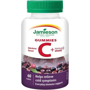 JAMIESON VITAMIN C + IMMUNE SHIELD GUMMIES 1×60 шт, пастилки со вкусом бузины