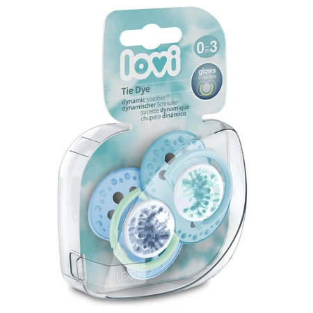 Lovi, пустышка, силиконовая, динамическая, темный цвет, Tie Dye, голубой, мальчик, 22/917, 0-3 месяца, 2 штуки: цены и характеристики