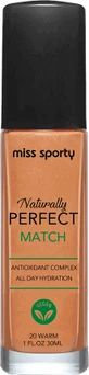 Miss Sporty Naturally Perfect Match Foundation 20 Warm, 1 шт.