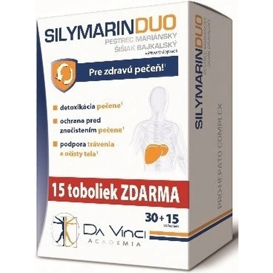 SILYMARIN DUO - DA VINCI 1×45 cps, 30+15 безкоштовно: ціни та характеристики
