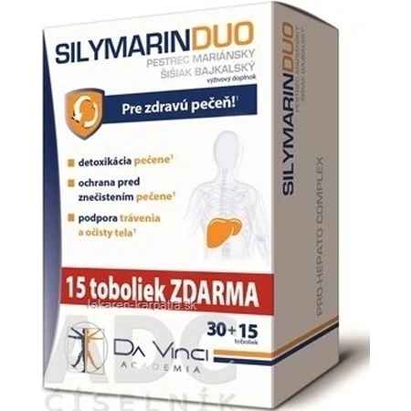 SILYMARIN DUO - DA VINCI 1×45 cps, 30+15 безкоштовно: ціни та характеристики