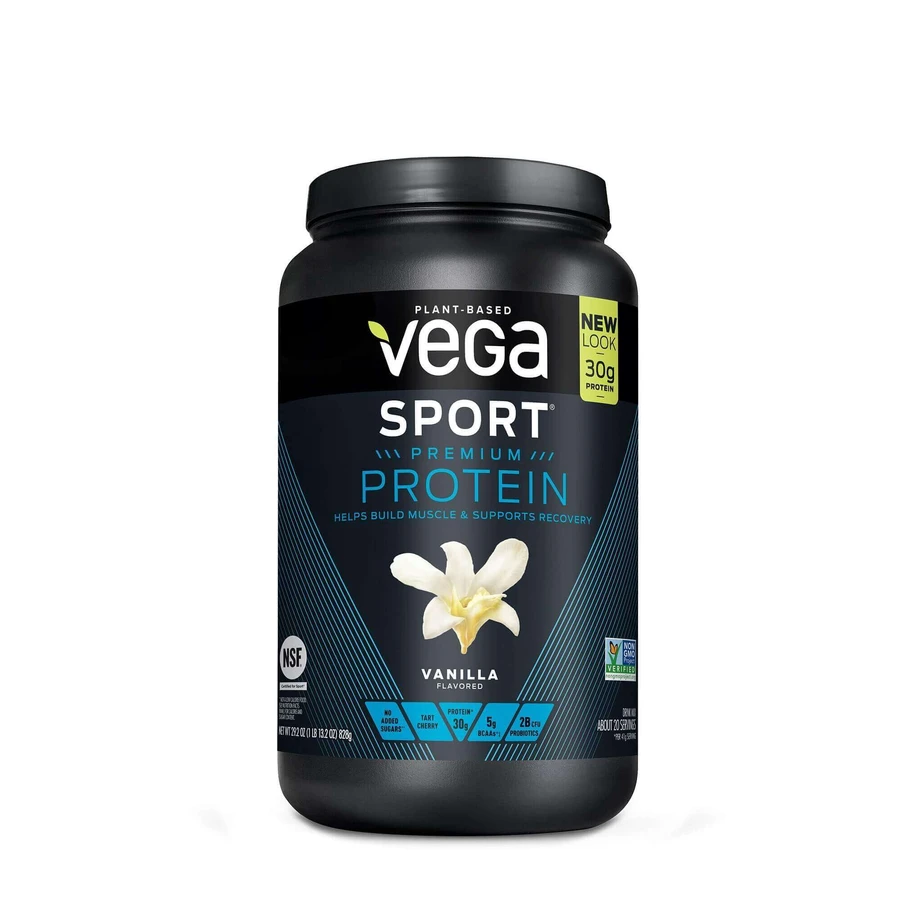 Vega Sport Premium Protein, растительный белок, со вкусом ванили, 828 г: цены и характеристики