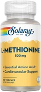 L-Метионин 500 мг Solaray L-Methionine, 30 капсул