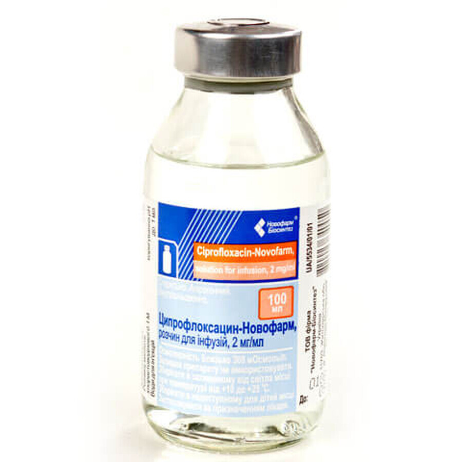Ципрофлоксацин-Новофарм р-н д/інф. 2 мг/мл пляшка 100 мл: ціни та характеристики