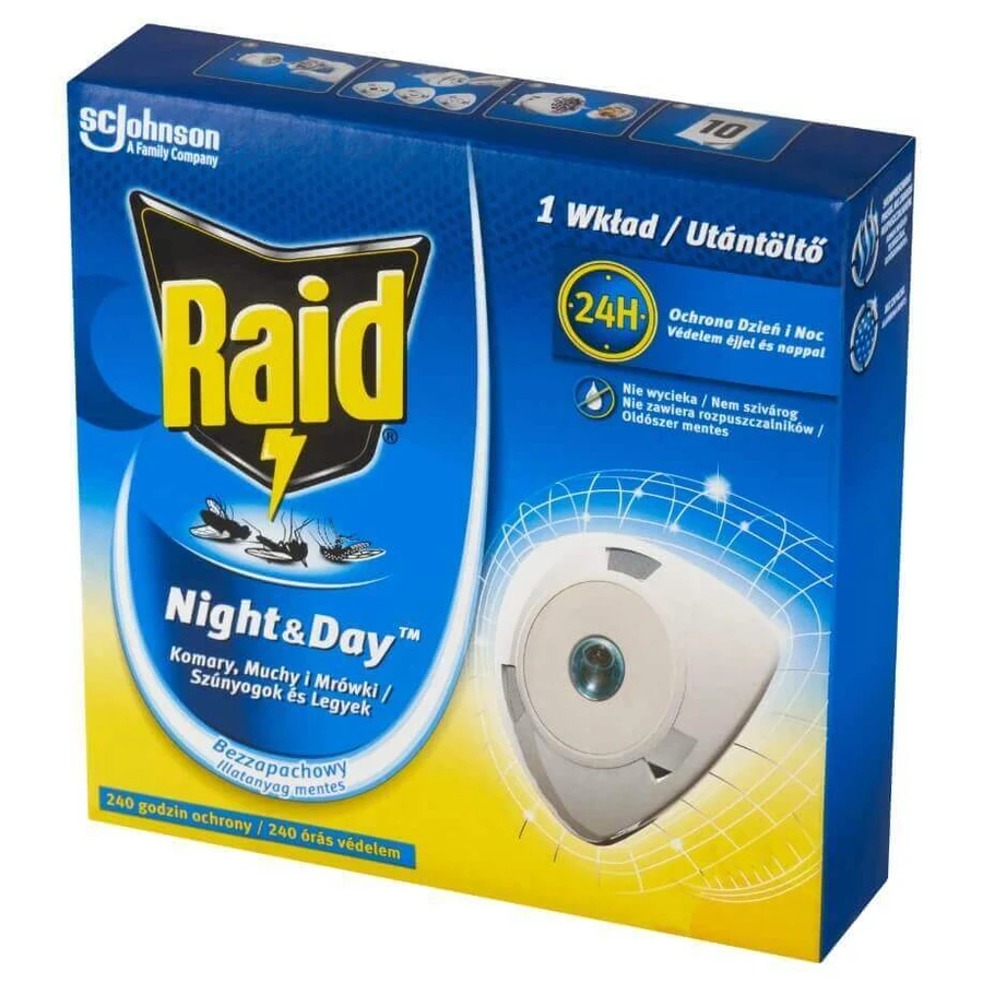 Raid Night & Day Mosquites, Flies & Ants, картридж для відлякування комах, 1 шт.: ціни та характеристики