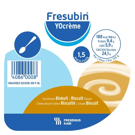 Fresubin YOcreme, со вкусом бисквита, 4 x 125 г: цены и характеристики