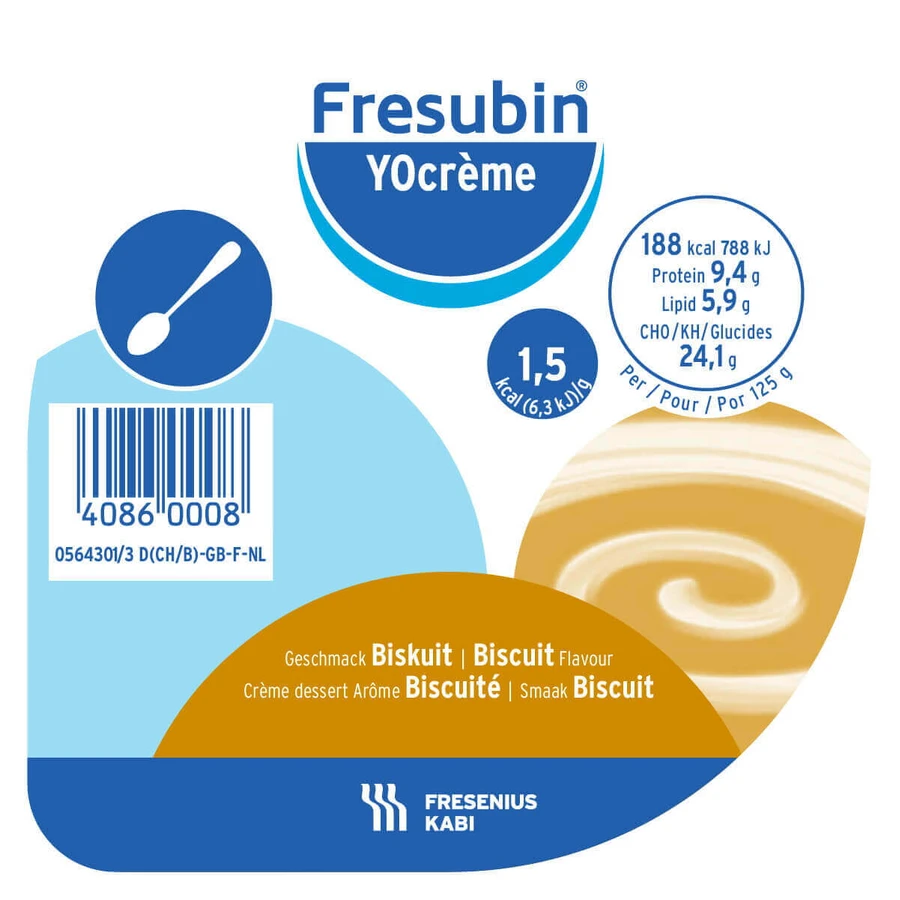 Fresubin YOcreme, со вкусом бисквита, 4 x 125 г: цены и характеристики