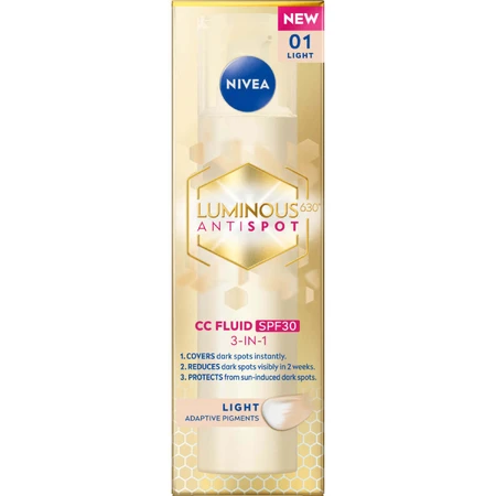 Nivea Luminous Anti Spot, CC-крем 3-в-1 против пигментации, светлый, SPF 30, 40 мл: цены и характеристики