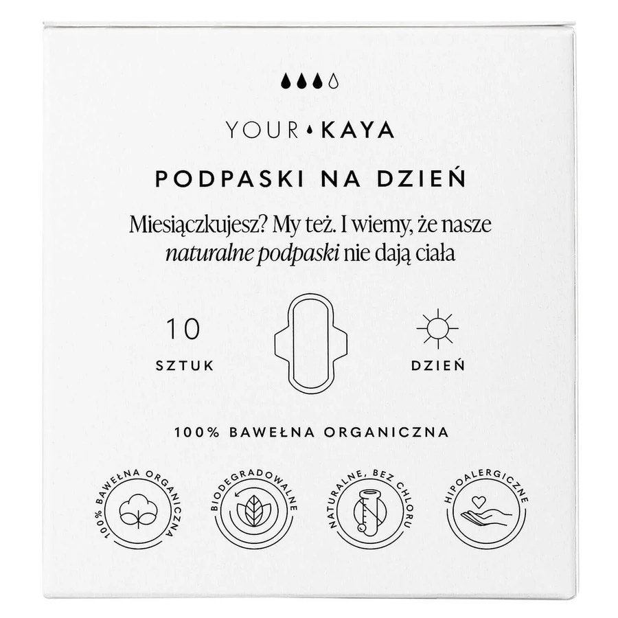 Your KAYA, органические ватные диски, с крылышками, на день, 10 штук УПАКОВКА БРОКЕН: цены и характеристики