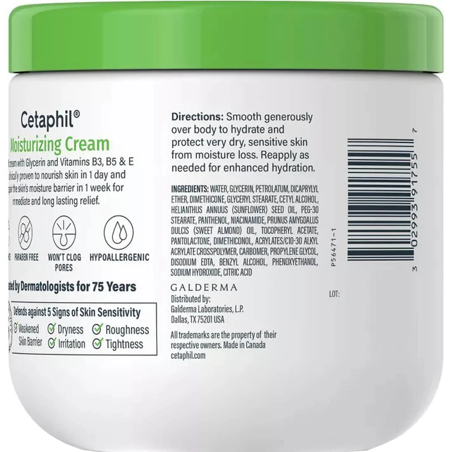 Крем для обличчя та тіла Cetaphil Moisturizing Cream зволожуючий для сухої та чутливої шкіри, 453 г : ціни та характеристики