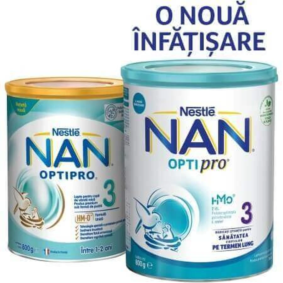 Суха молочна суміш преміум-класу Nan 3 OptiPro, +12 місяців, 800 г, Nestlé: ціни та характеристики