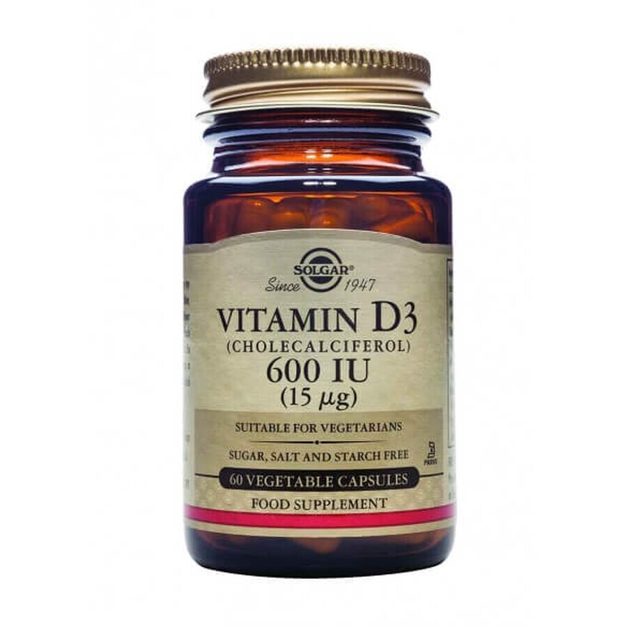 Вітамін D3 Solgar капсули, 600 МО № 60: ціни та характеристики