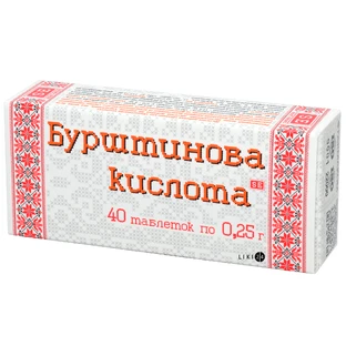 Бурштинова кислота табл. 0,25 г №40