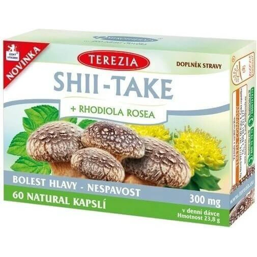 TEREZIA SHII-TAKE + RHODIOLA ROSEA 1×60 cps, пищевая добавка: цены и характеристики