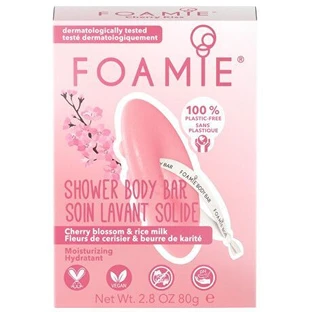 Foamie Мыло для душа Вишневый поцелуй с цветком вишни и рисовым молочком 80 г