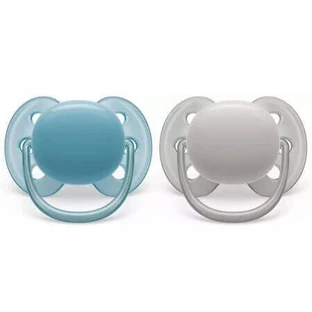 Philips Philips Avent Ультра м'які пустушки, 6-18 місяців, 2 штуки, сині та сірі, SCF091/17, Philips