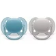 Philips Philips Avent Ультра м'які пустушки, 6-18 місяців, 2 штуки, сині та сірі, SCF091/17, Philips