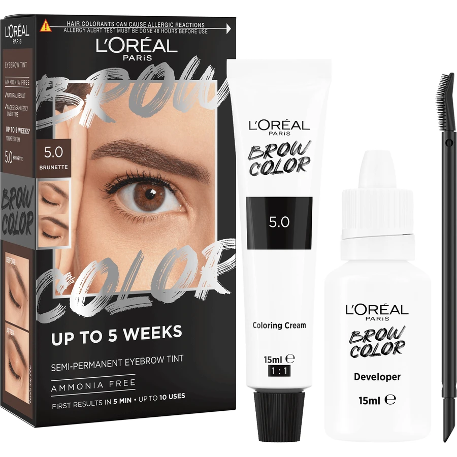 L'Oréal Paris Brow Color 5.0 Brunette Напівстійка перманентна фарба для брів L'Oréal Paris: ціни та характеристики