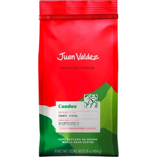 Кофе Juan Valdez Cumbre Fuerte в зернах, 454 г