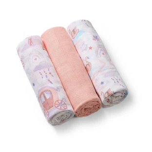 Муслінові пелюшки, рожеві, 3 штуки, Babyono