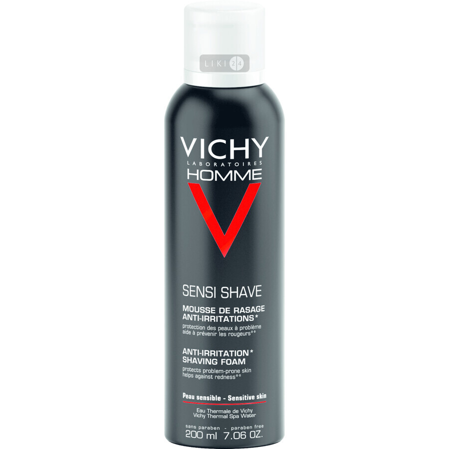 Піна для гоління Vichy Homme для чутливої шкіри 200 мл: ціни та характеристики