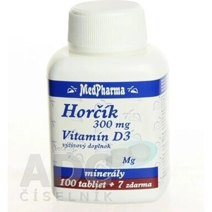 MedPharma ГОРЧИК 300MG+VIT. D 1×107 тбл, дієтична добавка: ціни та характеристики