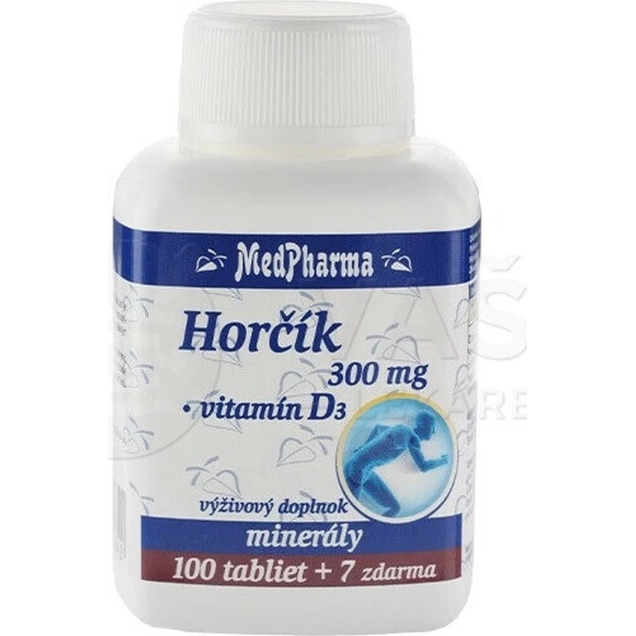 MedPharma ГОРЧИК 300MG+VIT. D 1×107 тбл, дієтична добавка: ціни та характеристики