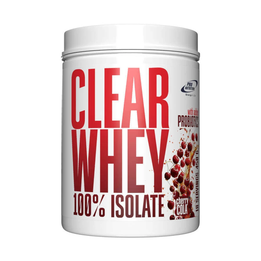 Изолят сывороточного протеина растворимый напиток с добавлением пробиотиков Clear Whey, 450 г, вишневая кола, Pro Nutrition, Pro Nutrition: цены и характеристики