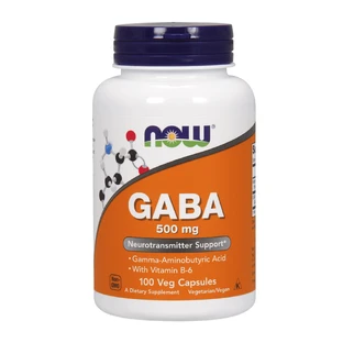 Now Foods GABA, гамма-аміномасляна кислота 500 мг, 100 вегетаріанських капсул