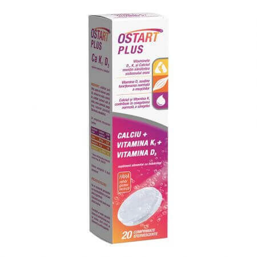 Остарт Плюс Ca + K1 + D3, 20 таблеток, Fiterman Pharma: цены и характеристики