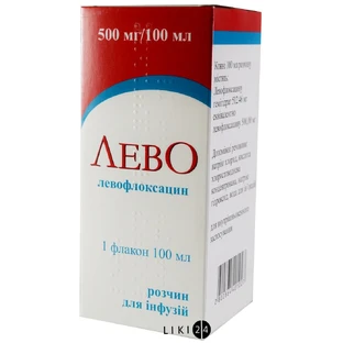 Лево р-н д/інф. 500 мг/100 мл пляшка 100 мл