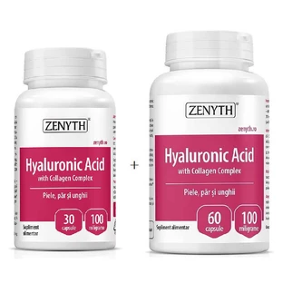  Гіалуронова кислота з комплексом колагену Zenyth Hyaluronic Acid with Collagen Complex, 30 + 60 капсул