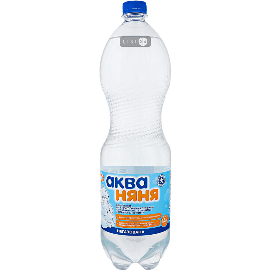 Вода питна Аква Няня негазована 1.5 л: ціни та характеристики