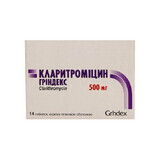 Кларитромицин гриндекс табл. п/плен. оболочкой 500 мг блистер №14