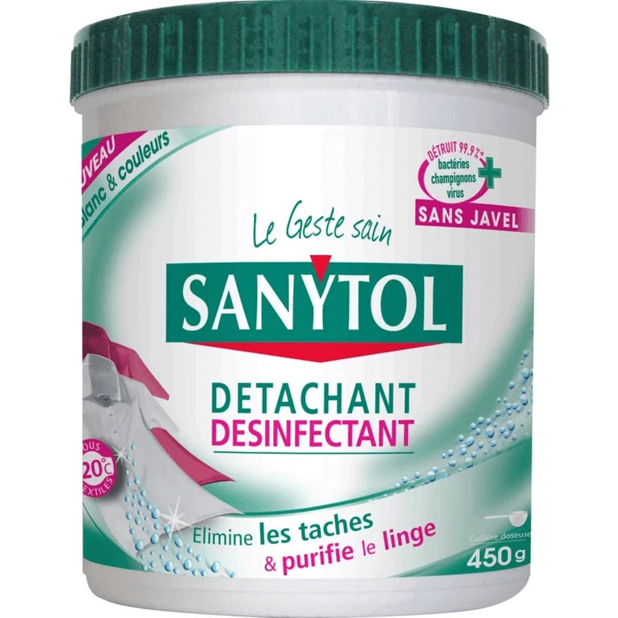 Пятновыводитель Sanytol дезинфицирующий, для цветного и белого белья, порошок, 450 г: цены и характеристики