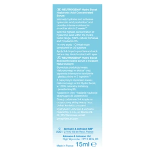 Neutrogena Hydro Boost, Концентрована сироватка з гіалуроновою кислотою, 15 мл
