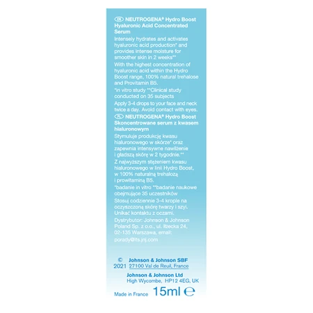 Neutrogena Hydro Boost, Концентрована сироватка з гіалуроновою кислотою, 15 мл: ціни та характеристики