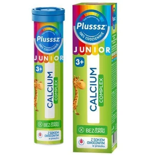 Кальциевый комплекс Plusssz Junior, для детей старше 3 лет, со вкусом клубники и россыпи, 20 шипучих таблеток КОНТАМИНИРОВАННАЯ УПАКОВКА
