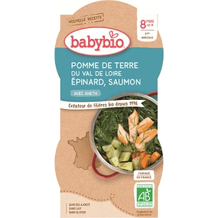 Babybio menu картофель и пенне с лососем и рисом 2 x 200 г