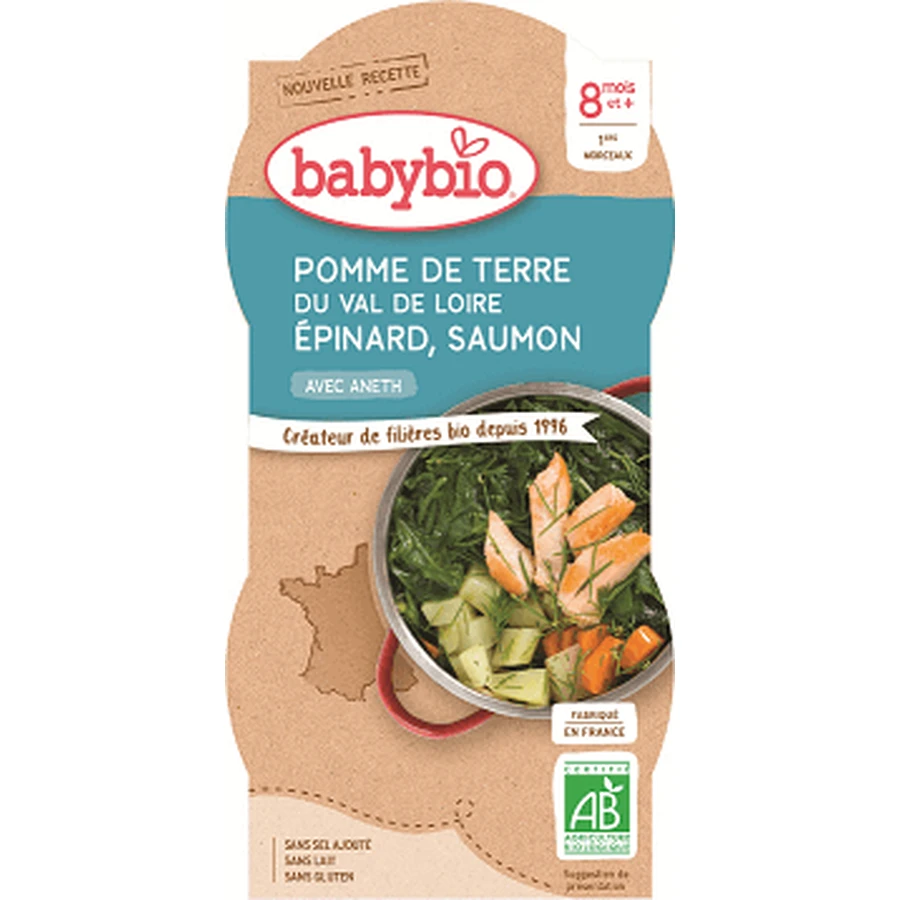 Babybio menu картофель и пенне с лососем и рисом 2 x 200 г: цены и характеристики