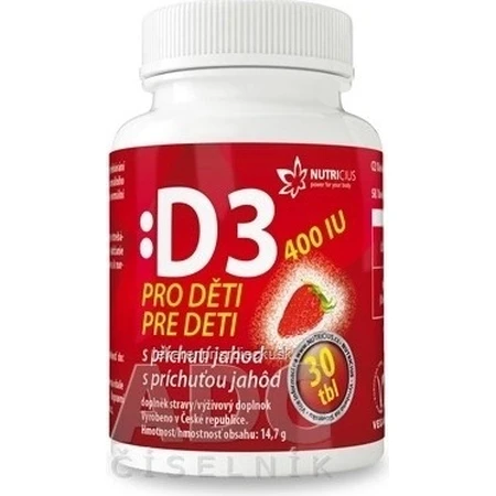 NUTRICIUS Витамин D3 для детей 400 МЕ 1×30 шт, витамины: цены и характеристики